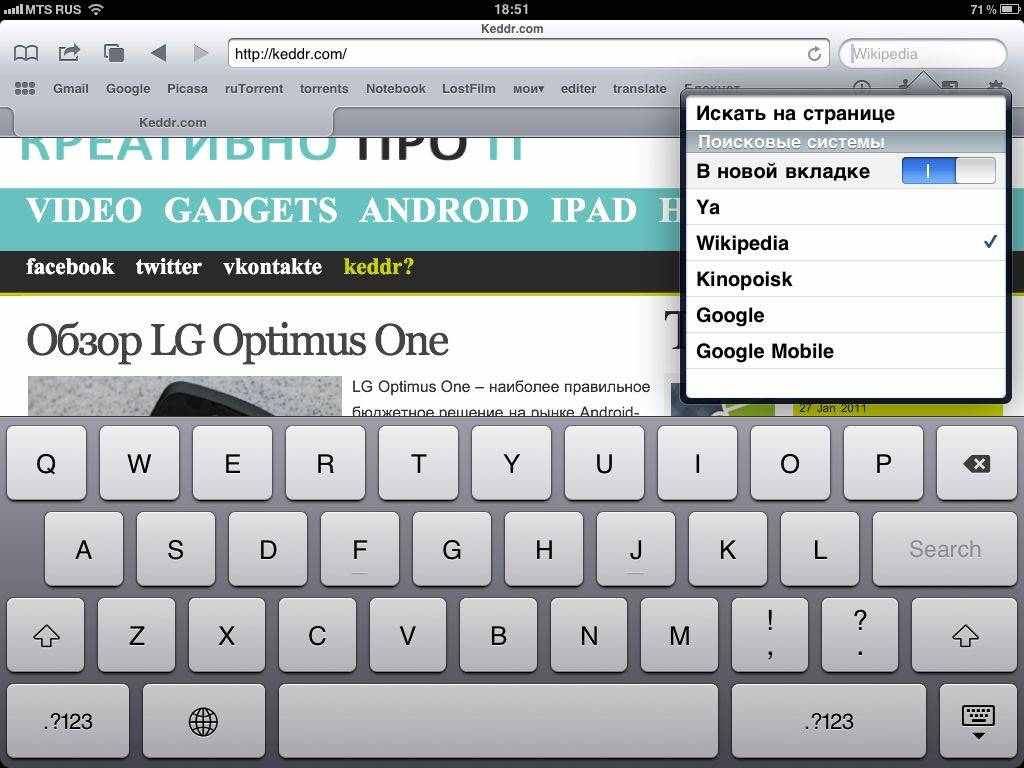 Настройки браузера iCab Mobile для iOS девайсов