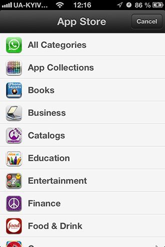 App Store в iOS 6
