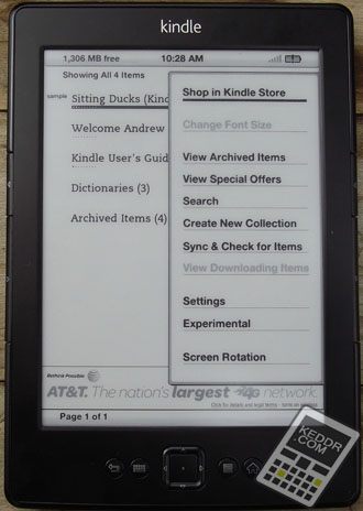 Функции Amazon Kindle 5