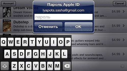 Ввод пароля на iPhone 5