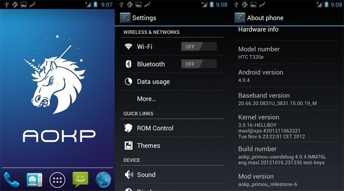 AOKP Milestone 6 для HTC One V