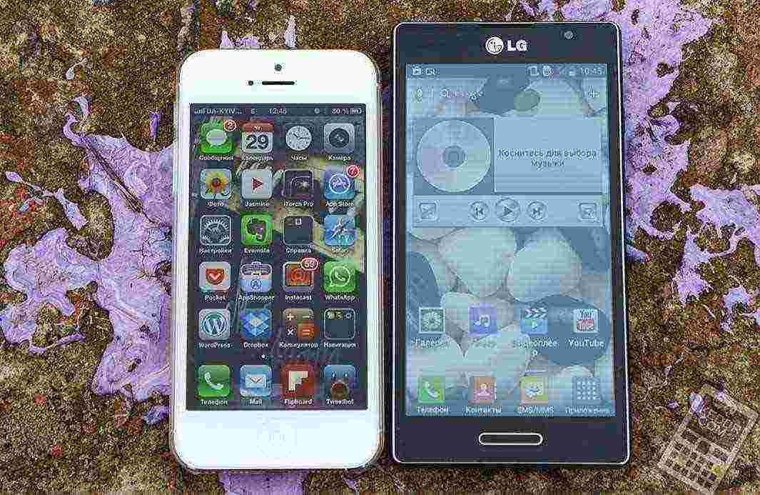 iPhone 5 и LG Optimus L9
