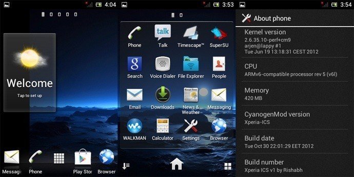 Xperia ICS Build#1 для LG Optimus One