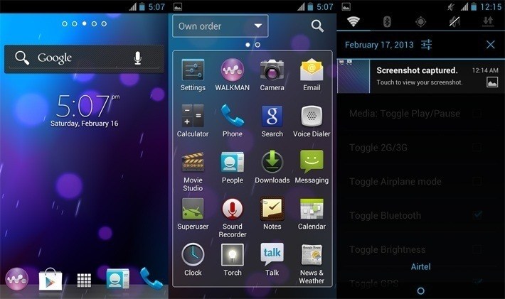 Lightning CM 2.0 для Sony Ericsson Xperia Arc