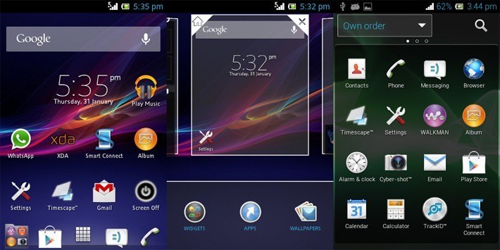 Smart Xperia Blue ROM ICS Build для Sony Ericsson Xperia Mini, Mini Pro, Active и Live with Walkman