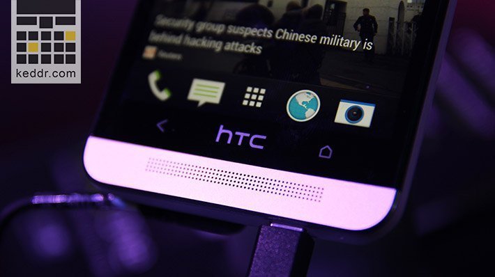 Лицевая сторона HTC One