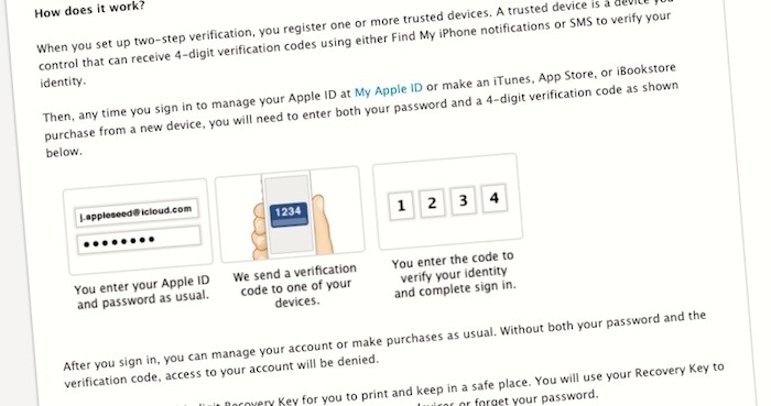 Двух-шаговая верификация пользователя Apple ID