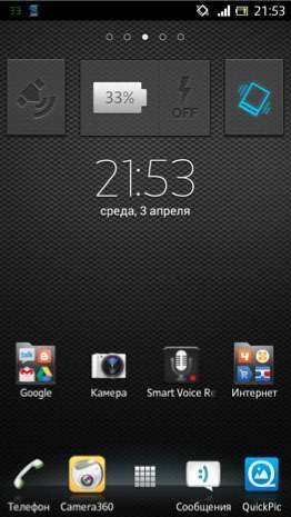 Sony Xperia S - Главный экран