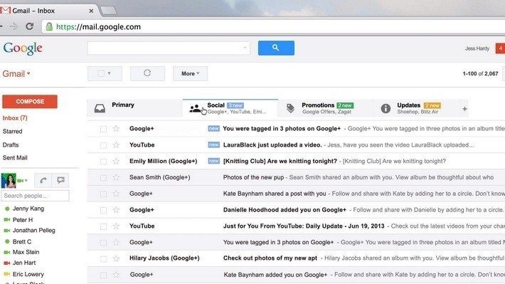 новый интерфейс Gmail