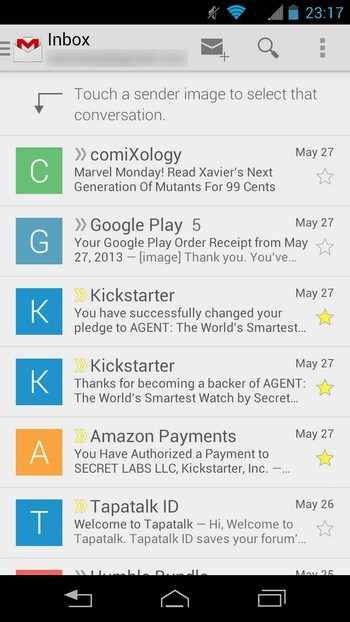 Gmail под Android - Inbox