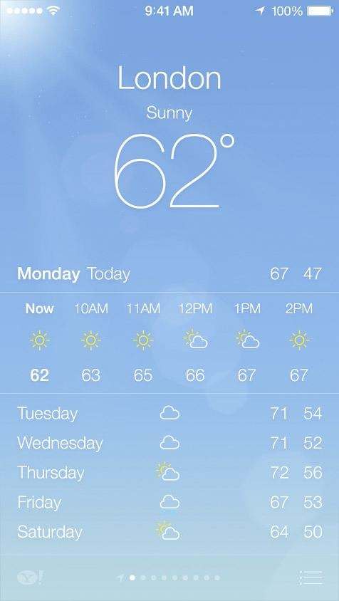 iOS 7 - погода