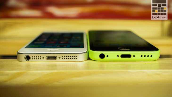 Толщина iPhone 5 и iPhone 5c