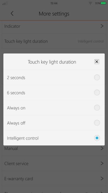 BBK VIVO Xplay 3S - Touch key light duration