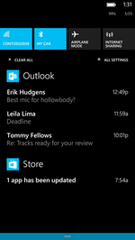 Windows Phone 8.1 - центр уведомлений