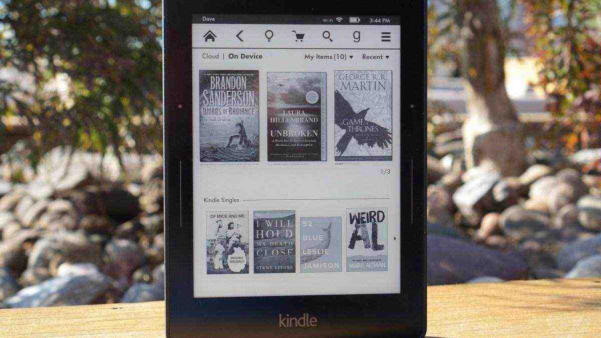 Все в сад, представлен Amazon Kindle Voyage