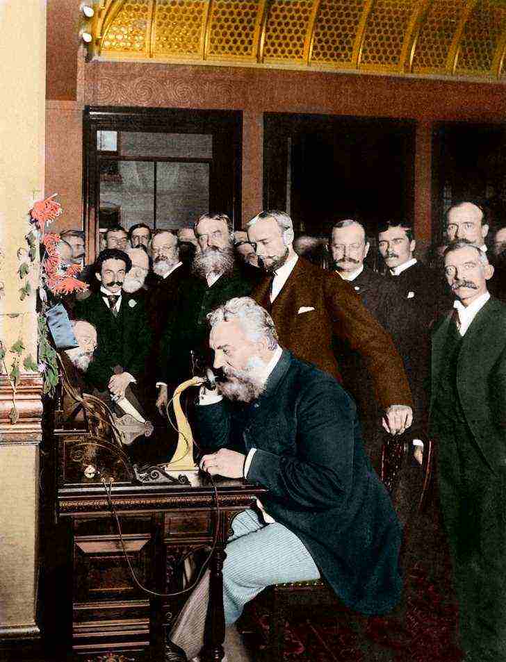 Alexander Graham Bell Making Telephone Call