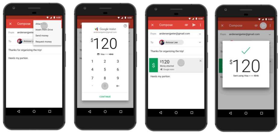 Обновленная версия Gmail для Android обзавелась функцией денежных переводов
