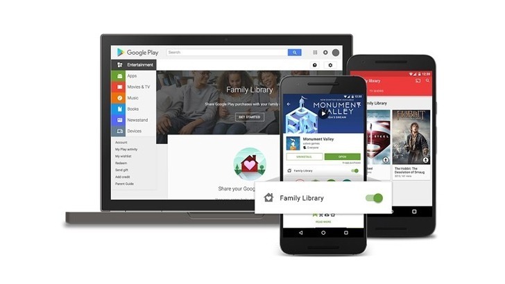 В Украине заработал семейный план Google Play Family Library
