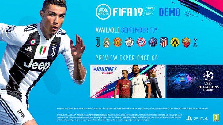 Демо-версия FIFA 19 выйдет 13 сентября