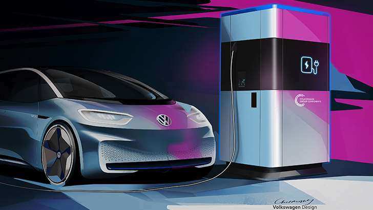 Volkswagen показала портативную зарядную станцию для электрокаров