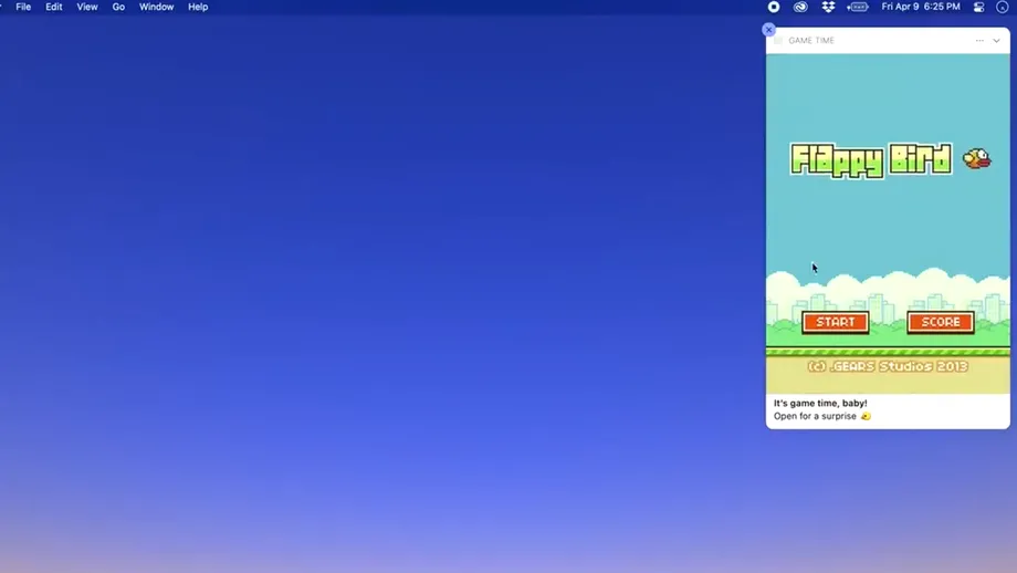 Разработчику удалось запустить Flappy Bird в окне уведомлений macOS