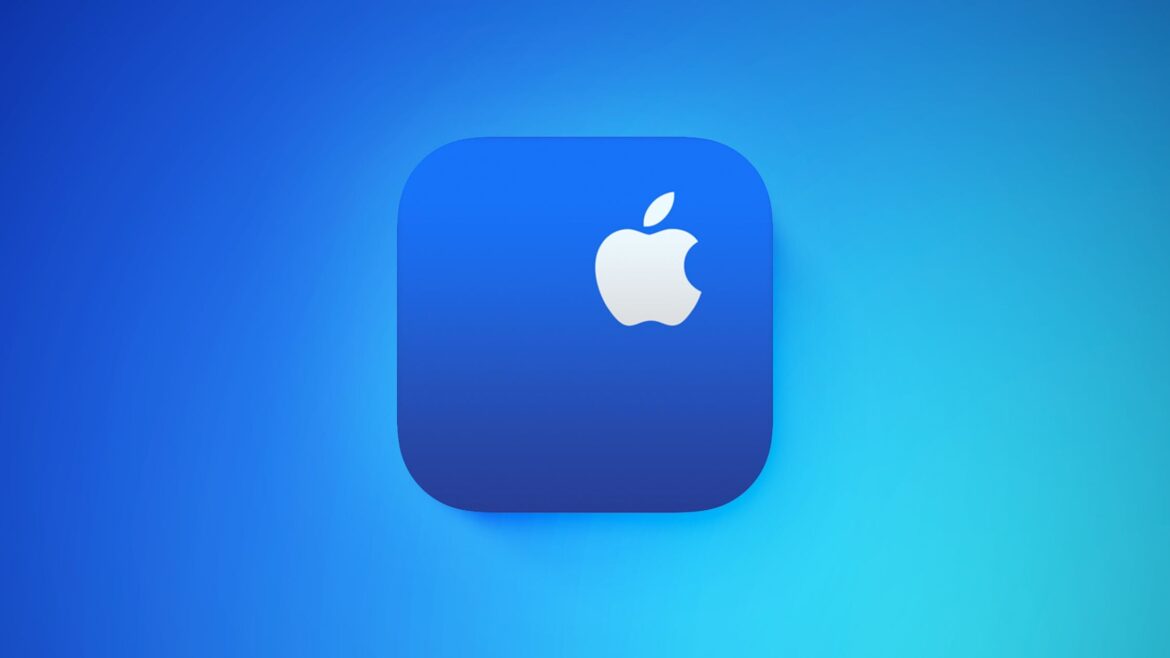 Логотип Apple на синьому градієнтному фоні, символізуючи компанію та її плани щодо AI-трансформації служби підтримки