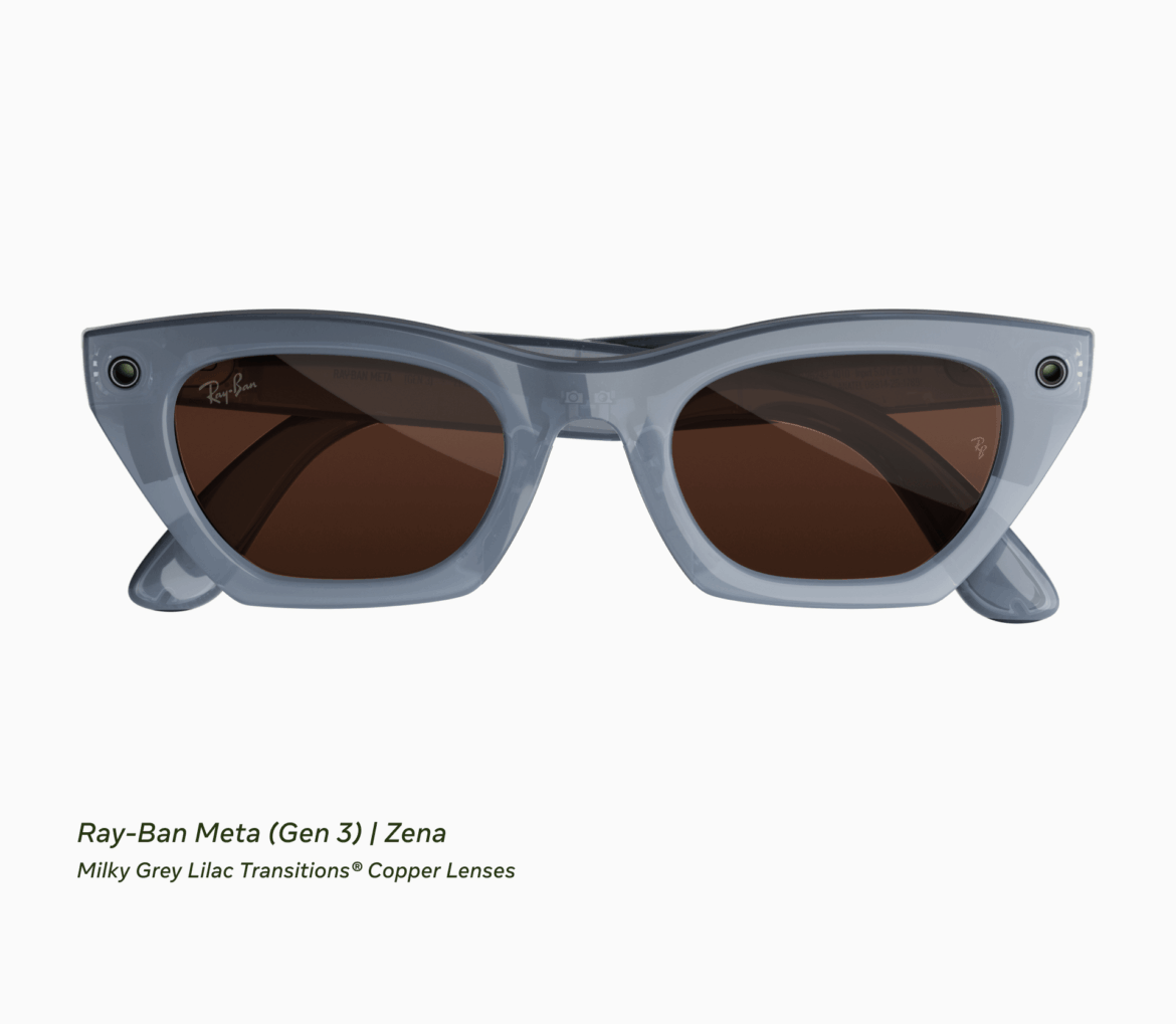 Ray-Ban Meta Gen 3 Zena лілаво-сірого кольору з мідними лінзами