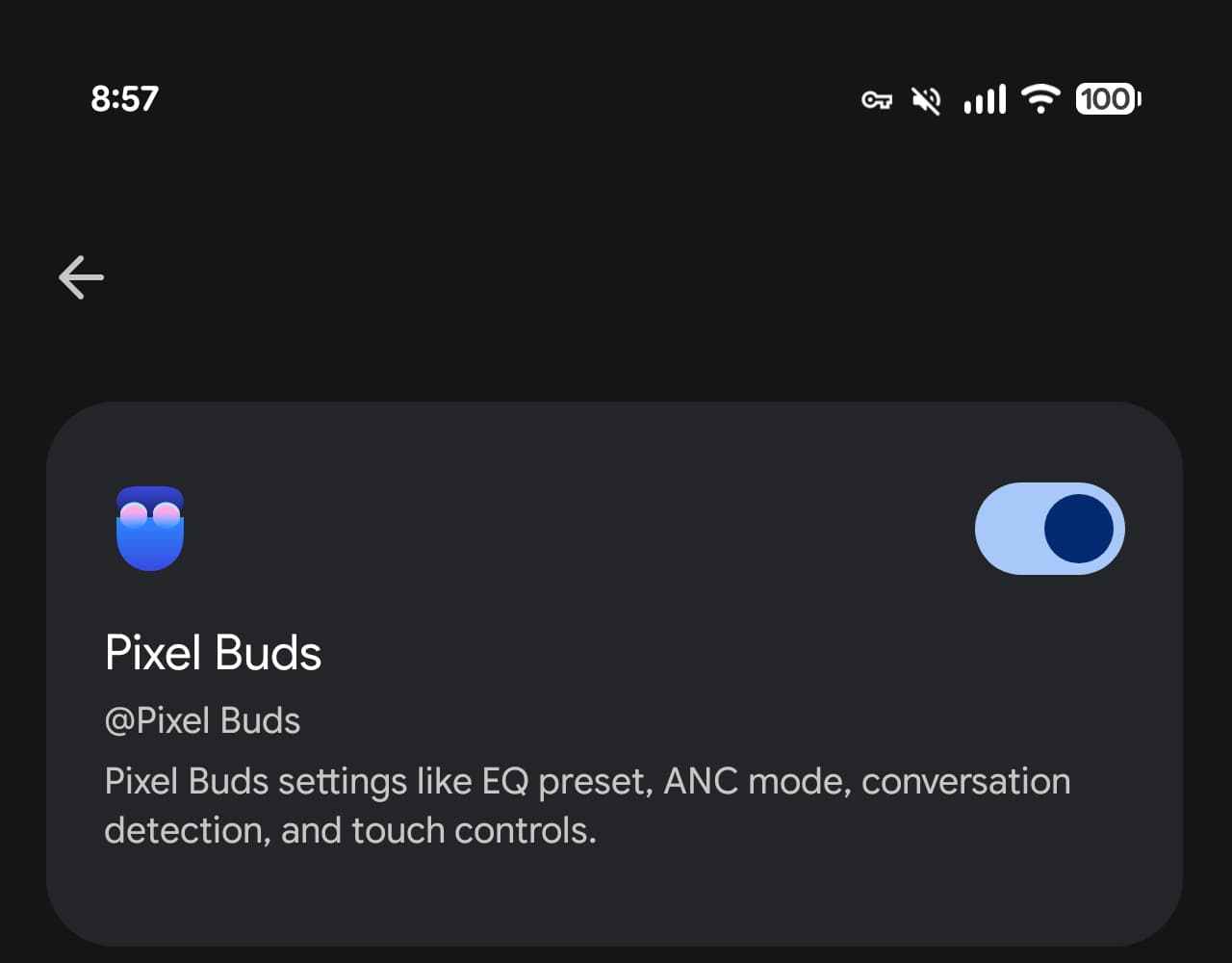 Налаштувань Pixel Buds з описом функцій еквалайзера, режиму шумоподавлення та сенсорного керування