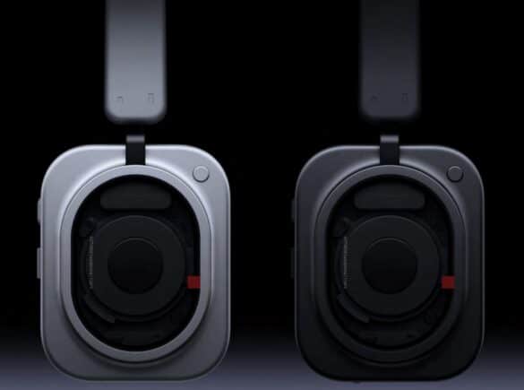 Nothing Headphone (1) Pro у світлому та темному кольорах, вид спереду з відкритими чашками