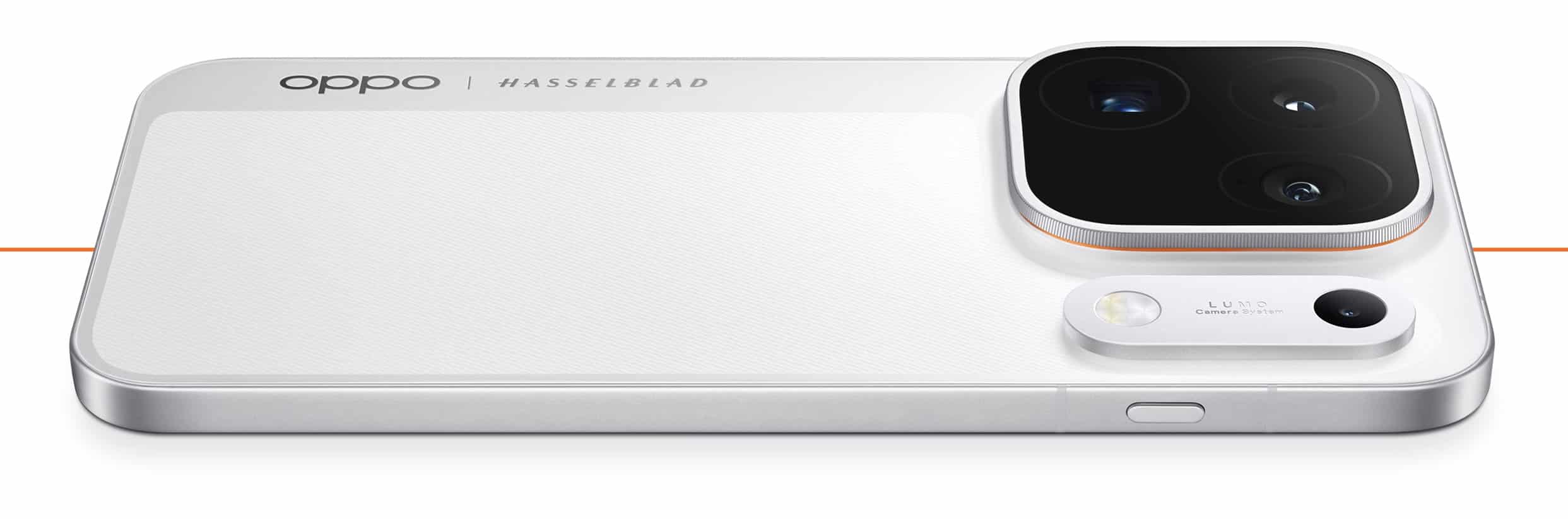 Вид збоку смартфона Oppo Find X10 Pro Max білого кольору з видимим модулем камер