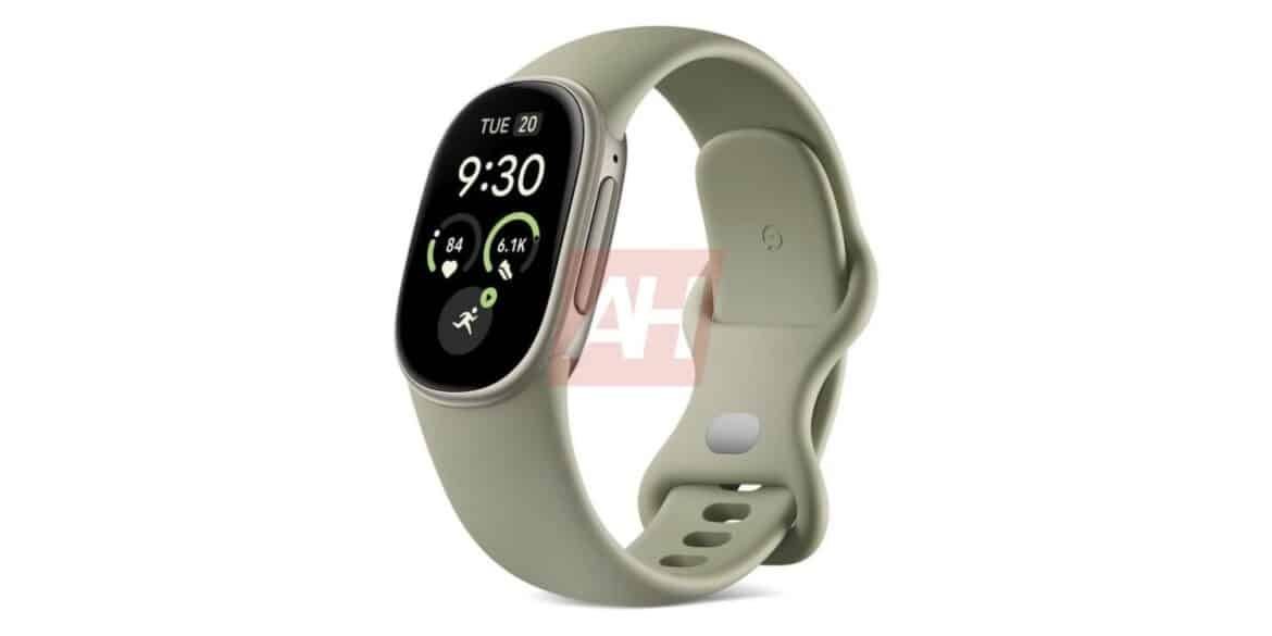 Fitbit Edge з сагевим ремінцем та AMOLED-дисплеєм, що показує час 9:30 та віджети здоров'я