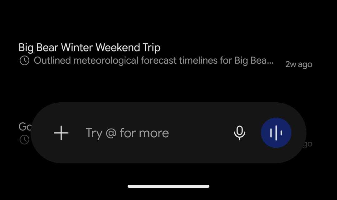 Завдання Big Bear Winter Weekend Trip у Gemini Spark з повідомленням про метеорологічний прогноз