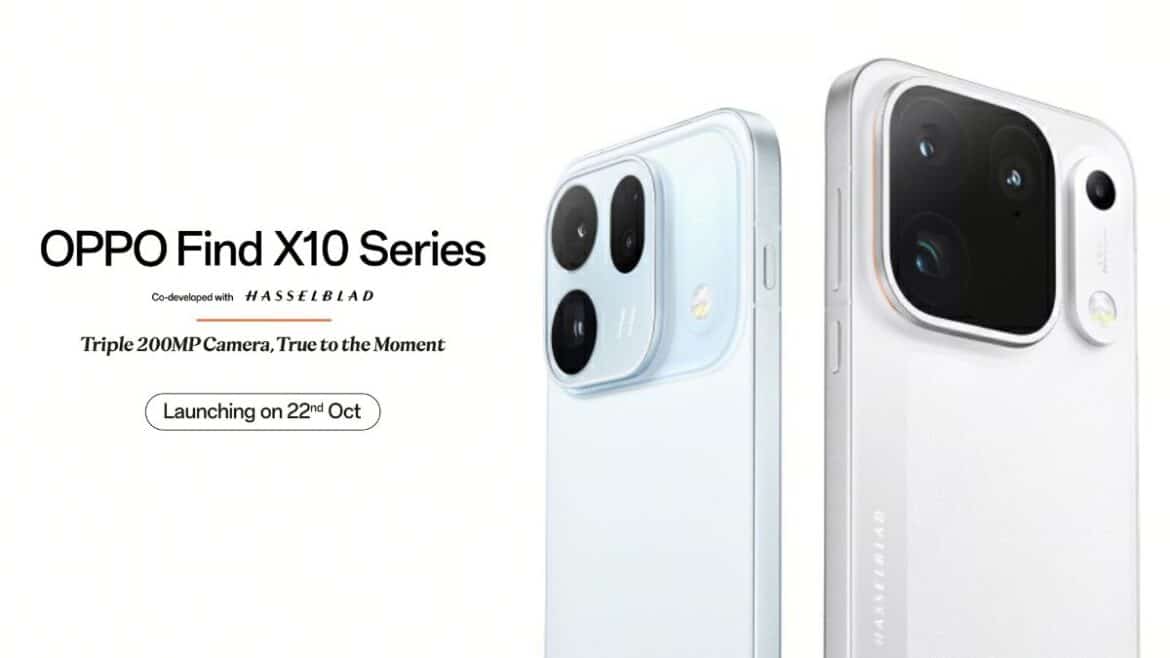 OPPO Find X10 серія з потрійною 200MP камерою, анонс запуску в Індії 22 жовтня у співпраці з Hasselblad