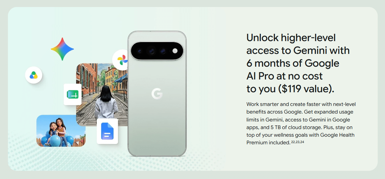 Смартфон Pixel з пропозицією 6 місяців безкоштовного доступу до Google AI Pro