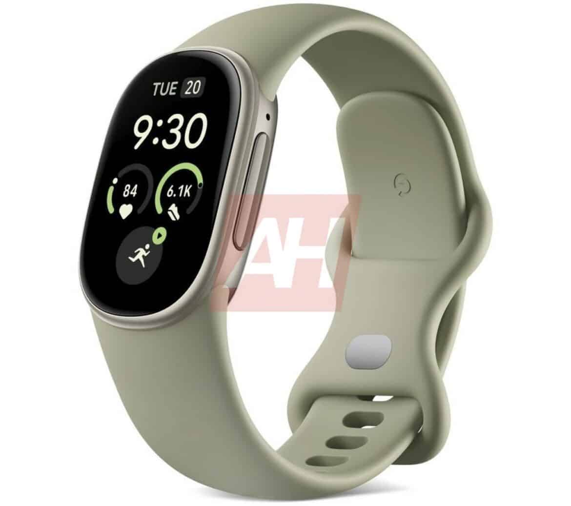 Fitbit Edge у кольорі Olive з дисплеєм, що відображає час 9:30 і показники здоров'я