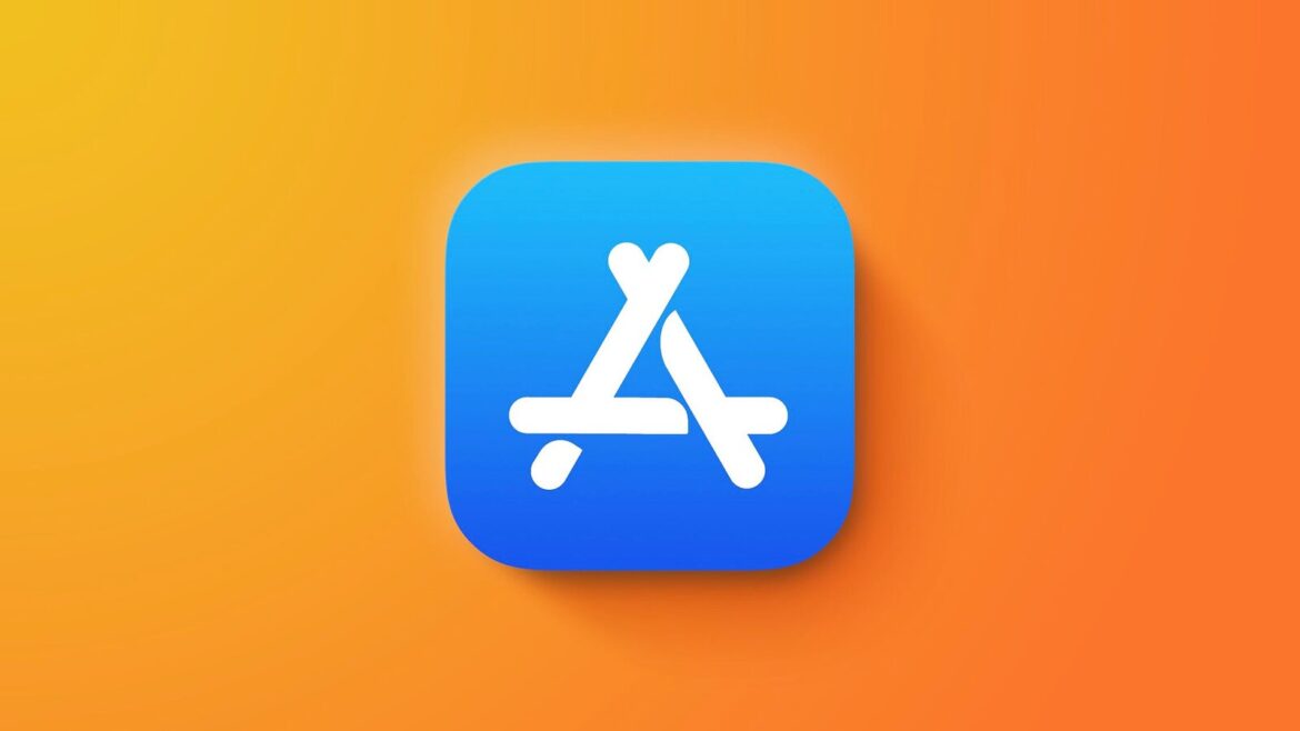 Логотип App Store: біла стилізована літера A на синій іконці з закругленими краями на помаранчевому градієнтному тлі